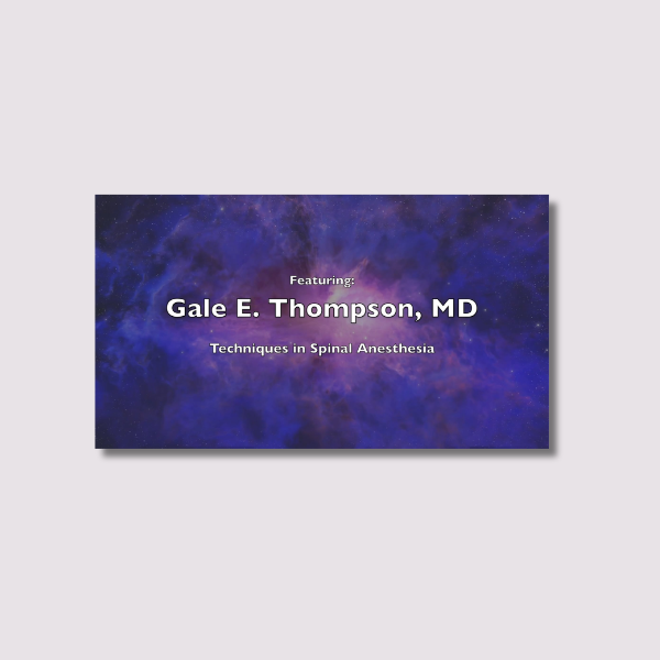 LoA - Techniques of Spinal Anesthesia